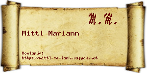 Mittl Mariann névjegykártya
